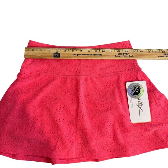 GoettX Coral Pink Eyelet Skort Size S – NWT Athletic Skirt with Shorts - Picture 4 of 7
